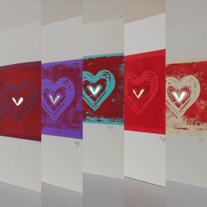 Tarjetas de corazón - 5 paquetes de hermosas tarjetas hechas a mano. En blanco por dentro. Incluye sobre. 14x14cm. #heartcards#valentinecards