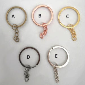 5 x DIY Keychain Blanks: Split Ring Craft Supplies