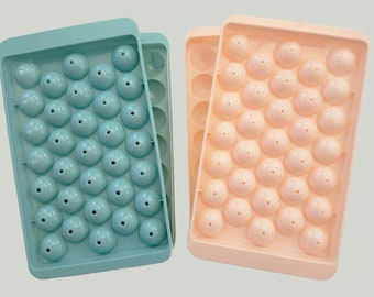 4 x Round Ice Ball Maker: 33-Grid Sphere Mould with Lid