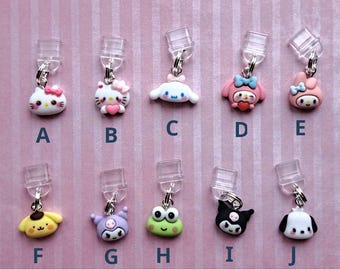 Small Sanrio USB-C Dust Plug Charm Port Phone Accessory Kindle Hello Kitty My Melody Kuromi Pompompurin Pochacco Keroppi Cinnamoroll