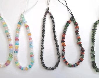 Plastic stone imitation chip phone charm accessory multicoloured Handmade