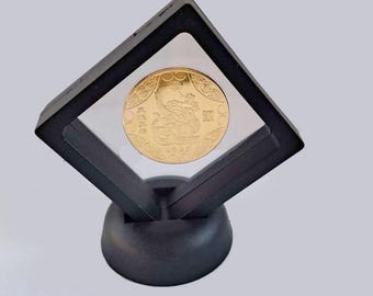 Year of the Snake Lucky Coin with Display Stand