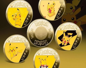 Pokemon Pikachu Commemorative gold tone coin in protective case collectable gift Rare