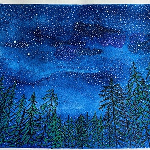 Carte d'art ~ Sous une couverture d'étoiles 1