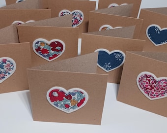 Liberty Fabric Heart Card