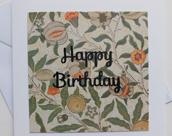 Tarjeta de cumpleaños de granada de William Morris