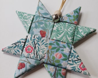 William Morris Folded Fabric Christmas Fröebel Star Decoration