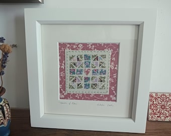Garden of Eden Quilt Block Inspired Textile Art Framed Picture