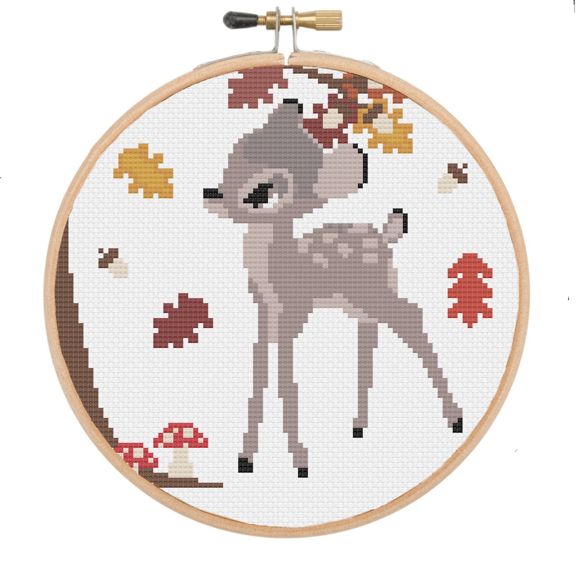 Cross Stitch Pattern Woodland Animals Autumn Four Cross - Etsy