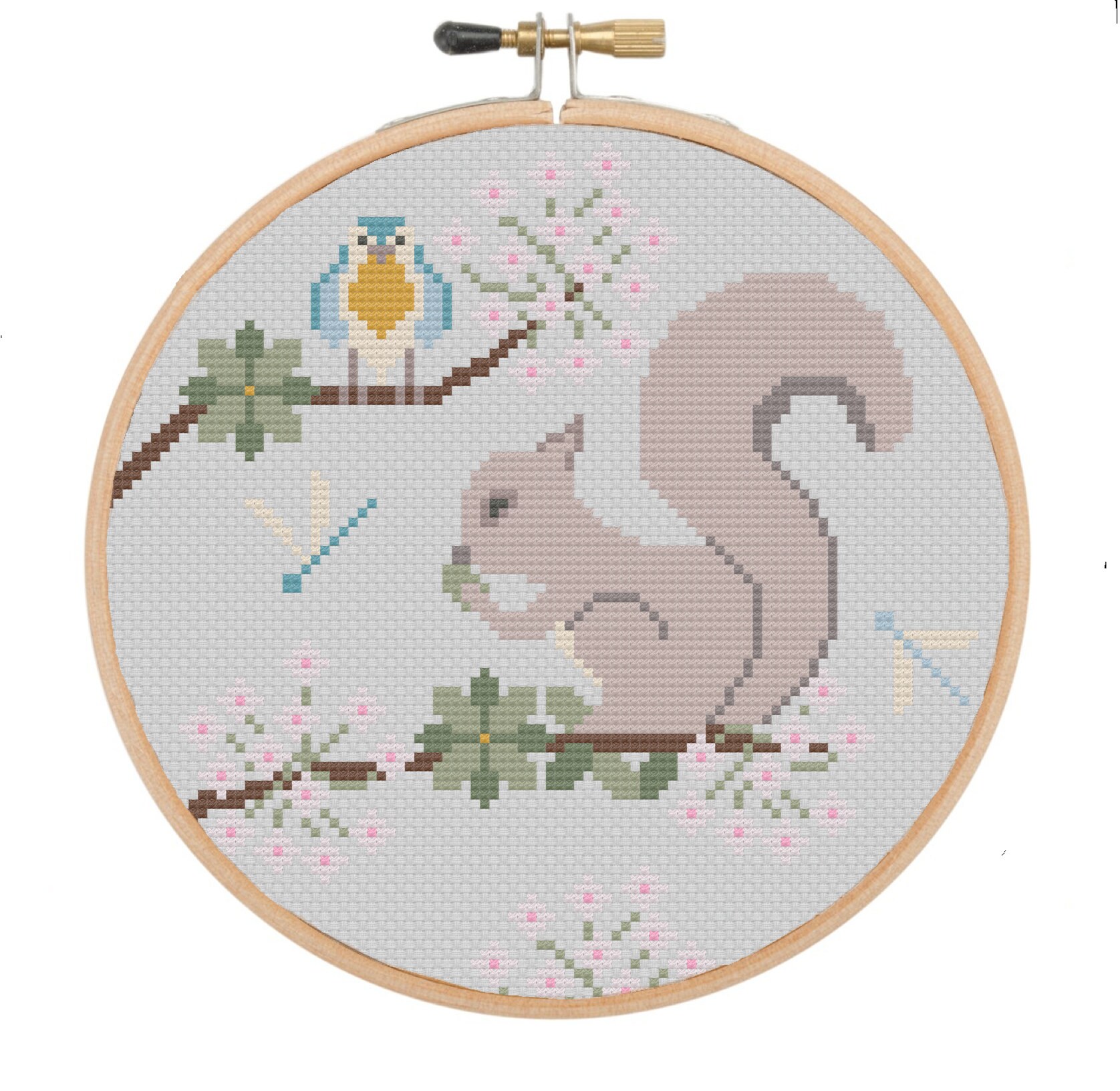 Cross stitch pattern woodland animals spring four cross | Etsy