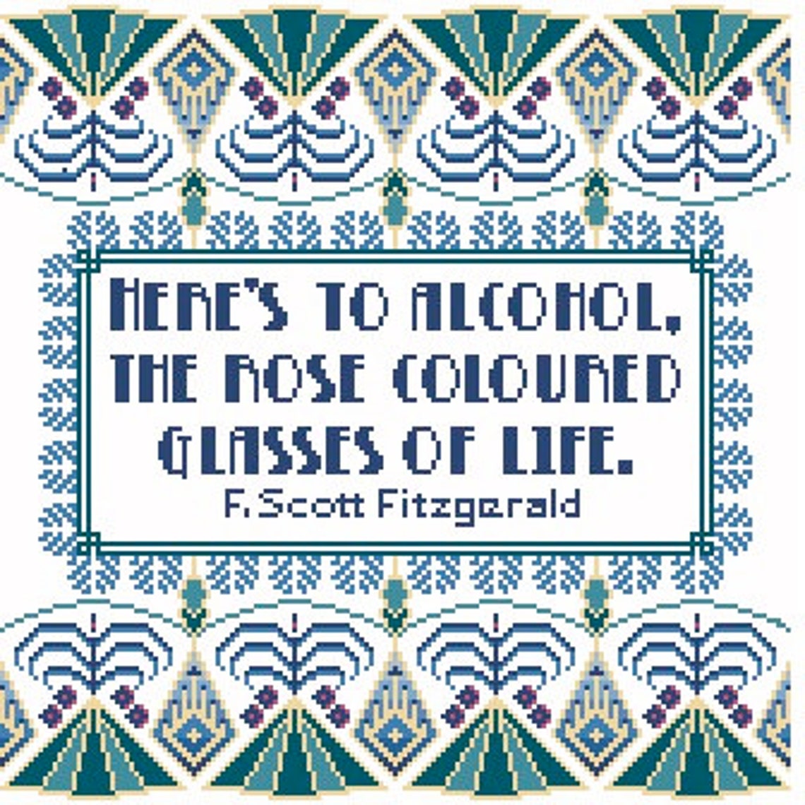 Art Deco Inspired Cross Stitch Pattern PDF Download Etsy