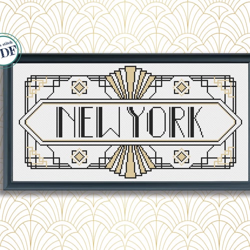 Classic Art Deco Cross Stitch Pattern PDF EASY Chart With Etsy