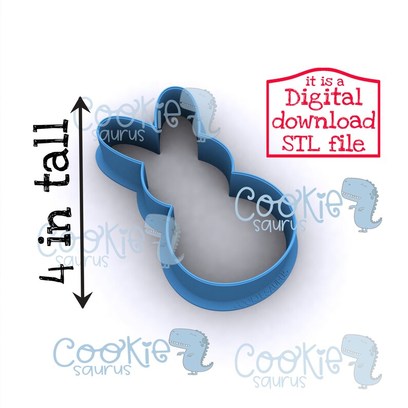 Digital download file Peep bunny cookie cutter digital download Cute bunny cookie cutter Easter bunny cookie cutter STL file