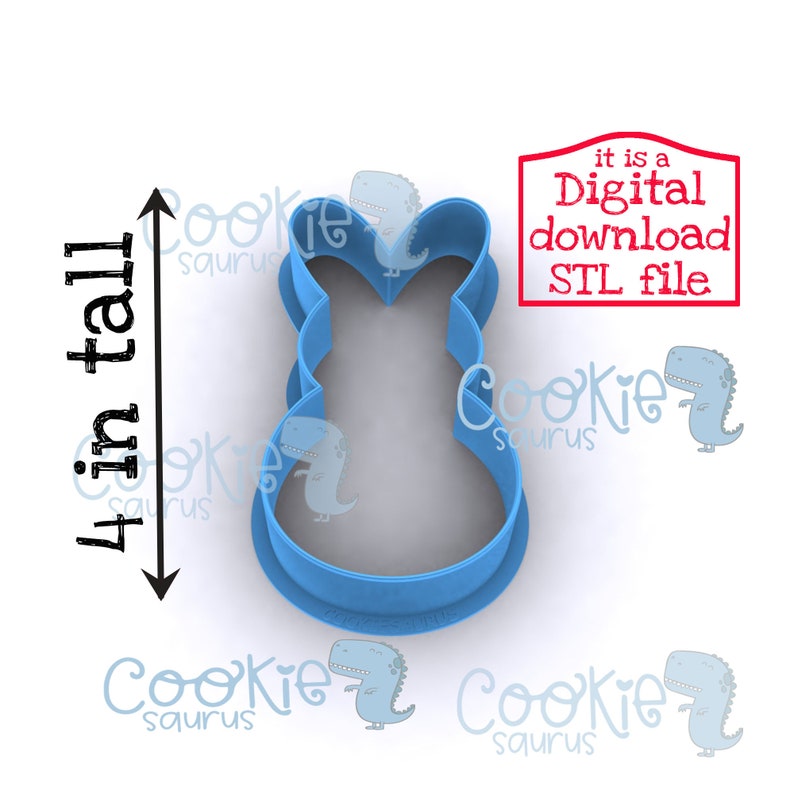 Digital download file Peep bunny cookie cutter digital download Cute bunny cookie cutter Easter bunny cookie cutter STL file