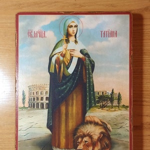 Holy Martyr Tatyana, Religious Icon, Gift for Believer, Orthodox Icon, handmade icon