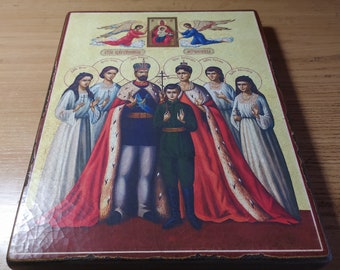 Romanov Royal Family Icon, Orthodox Art, Handmade