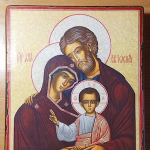 Christian Icon - Holy Family, Religious Icon, Gift for Believer, Orthodox Icon, handmade icon