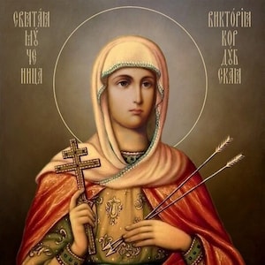 Holy Martyr Victoria, copy of the ancient handmade icon, religious gift