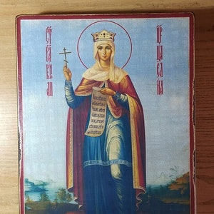 Holy Equal-to-the-Apostles Helena of Constantinople, empress, copy of the ancient handmade icon, religious gift
