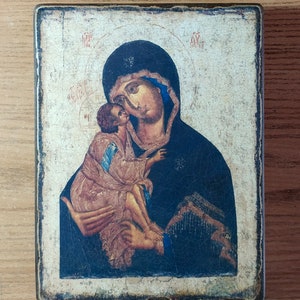 Don icon of the Mother of God, handmade copy of an ancient Orthodox icon, religious gift