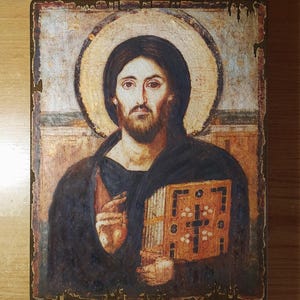 Christ Pantocrator, copy ancient icons of Jesus Christ handmade, the icon of the Savior Jesus Christ