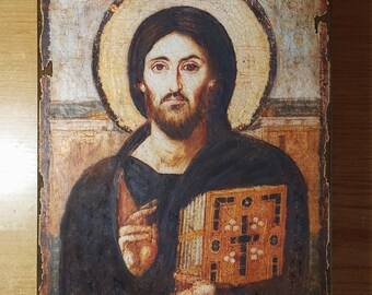 Christ Pantocrator, Copy Ancient Icons of Jesus Christ Handmade