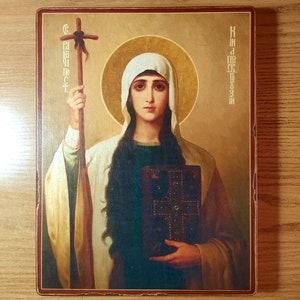 Saint Equal-to-the-Apostles Nina, Enlightener of Georgia, copy of the ancient handmade icon, religious gift, Name icon, Gift to the believer