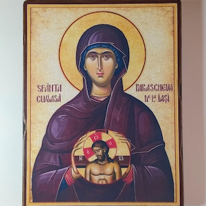 Holy Great Martyr Paraskeva, copy of the ancient handmade icon, religious gift, gift for the believer