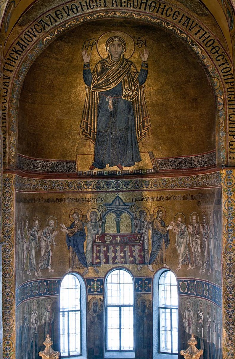 Oranta, Unbreakable Wall, Icon of the Mother of God, handmade copy of an ancient Orthodox icon image 4