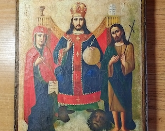 Handmade Jesus Christ Icon, King of Glory, Orthodox Gift