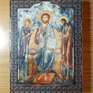 Savior on the Throne, copy ancient icons of Jesus Christ handmade, the icon of the Savior Jesus Christ