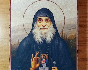 Saint Reverend Gabriel Urgebadze of Samtavria, archimandrite, handmade Orthodox icon