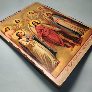 Cathedral of the Holy Archangels, Religious Icon, Gift for Believer, Orthodox Icon, handmade icon