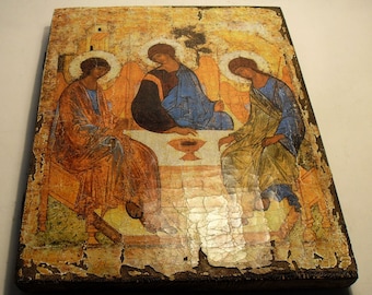 Holy Trinity (" Hospitality of Abraham ") - an icon of the Holy Trinity, written by Andrei Rublev in the XV century, antique icon