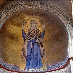 Oranta, Unbreakable Wall, Icon of the Mother of God, handmade copy of an ancient Orthodox icon image 5