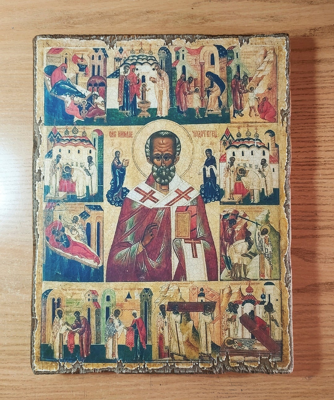 Saint Nicholas the Wonderworker Life, Religious Icon, Gift for Believer ...