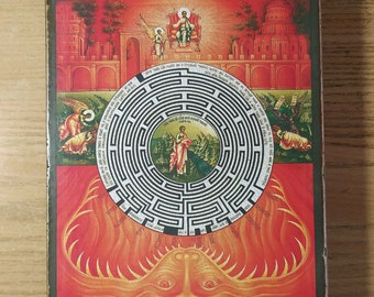 Spiritual labyrinth - symbol of the spiritual journey, handmade copy of an ancient Orthodox icon