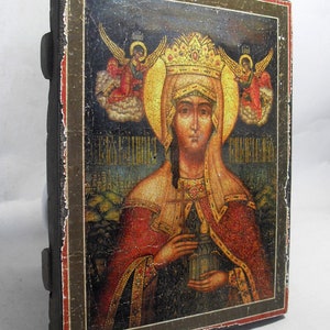 Queen of Georgia Saint Tamara, Religious Icon, Gift for Believer, Orthodox Icon, handmade icon