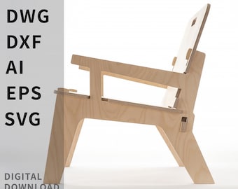 Birch Plywood Low Chair CNC Router Cutting Plan: Flat-Pack DIY (Digital File)