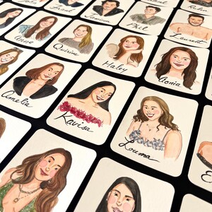 Custom guest portraits | Personalized guests place card | custom portraits placed card | wedding guest placement card