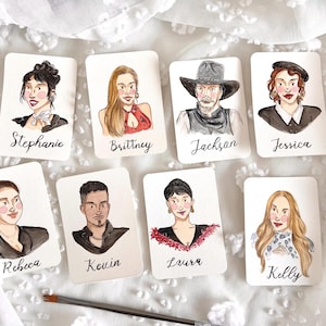 Tarjeta de ubicación de invitados personalizada / tarjeta de ubicación de retratos personalizados / tarjeta de ubicación de invitados de boda