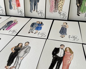 Live Wedding Guest Portraits – Custom Watercolor Guest Illustrations On-Site – Unique Wedding Entertainment & Keepsake