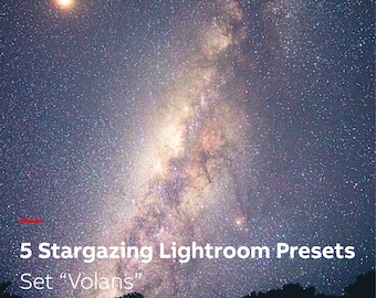5 Stargazing Lightroom Presets - Set "Volans". Night Sky and Milky Way Astrophotography Presets for Lightroom.