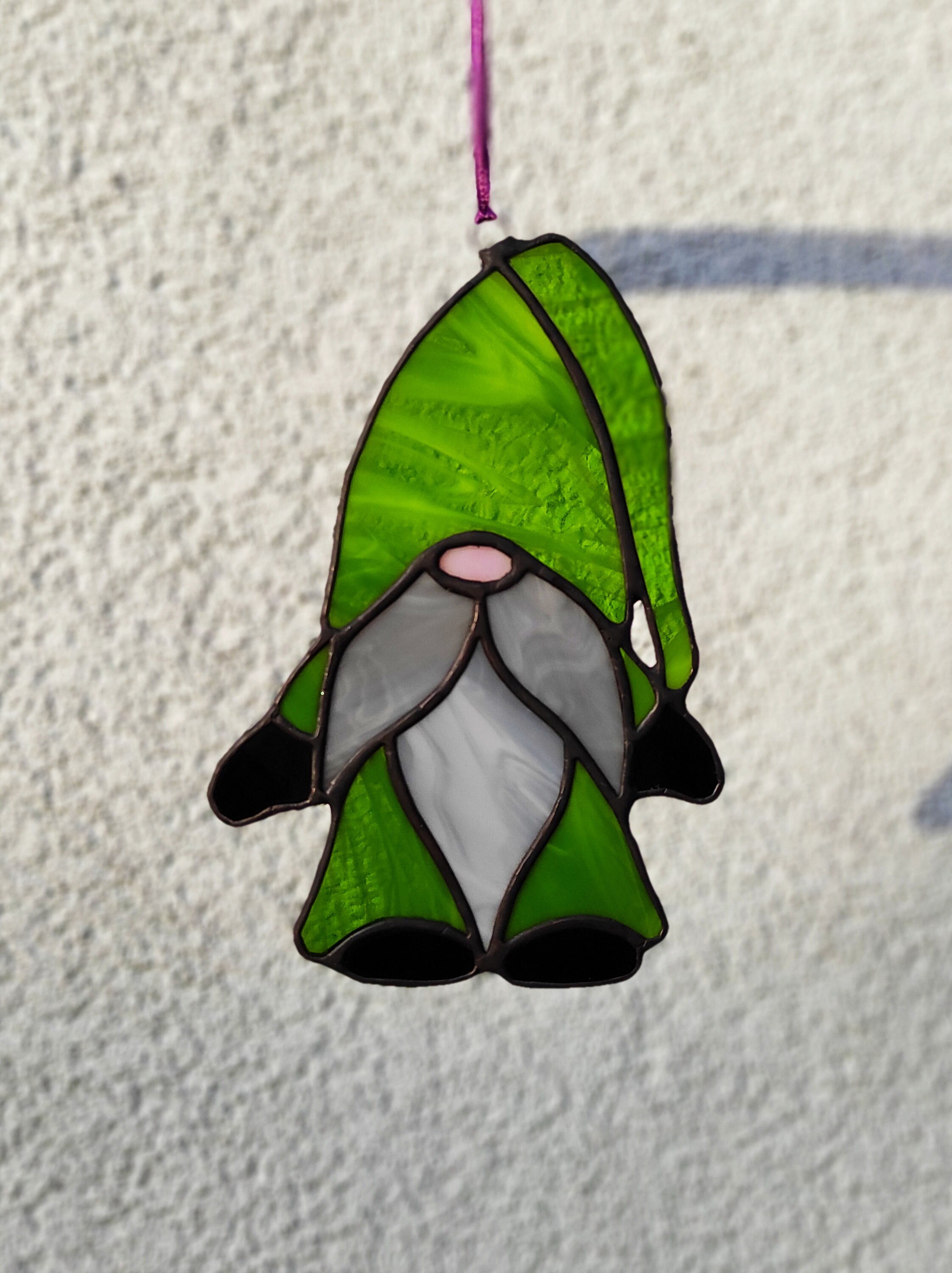 Stained Glass Gnome Suncatcher. Window Ornament Gnomes Glass Etsy