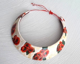 Polymer paste breastplate necklace, handmade, unique necklace, original