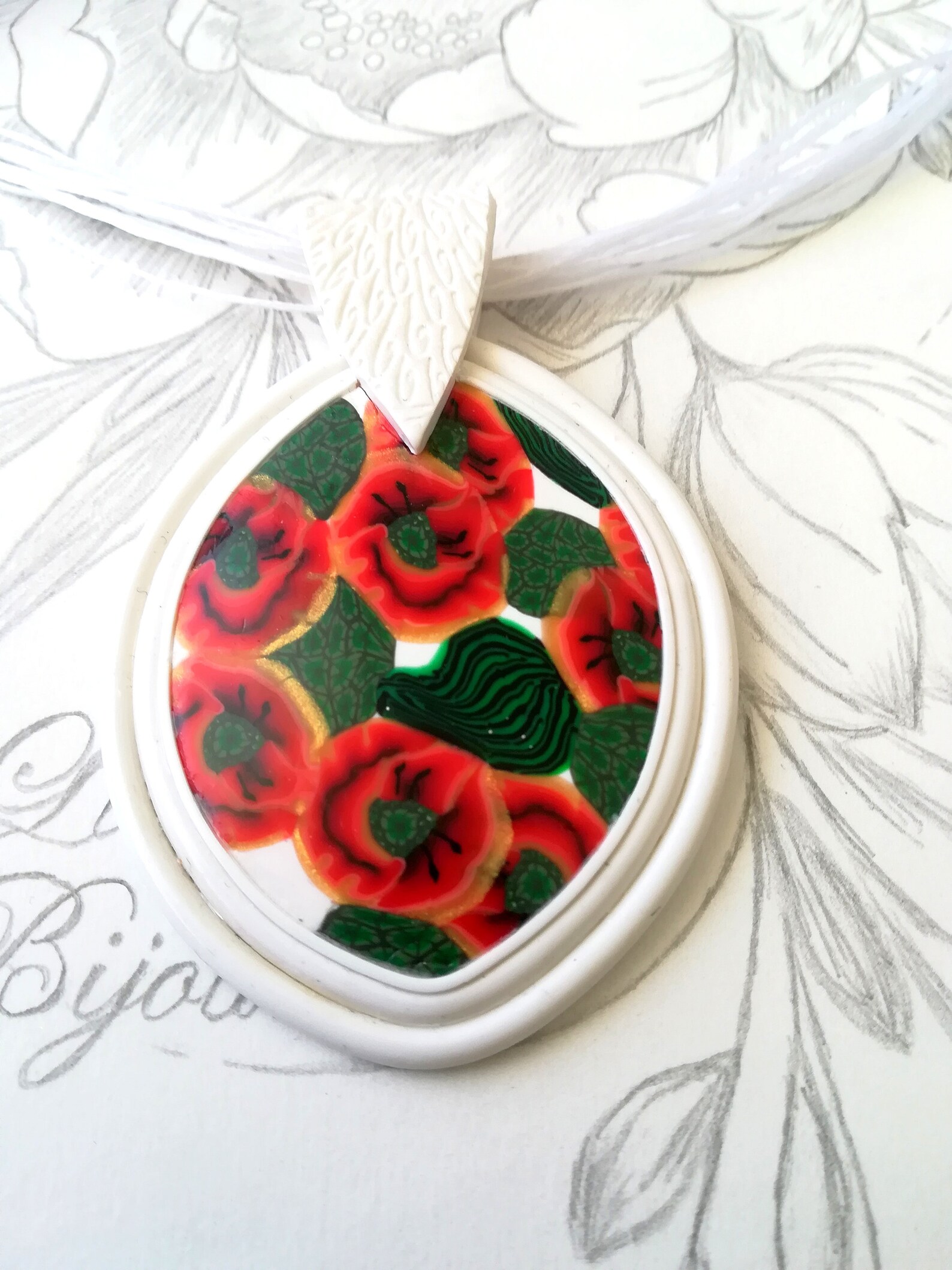 Polymer Paste Necklace, Handmade, Unique Necklace, Original, Adjustable