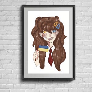 Ukraine Girl Poster, Giftcard From Ukraine, Printable Poster