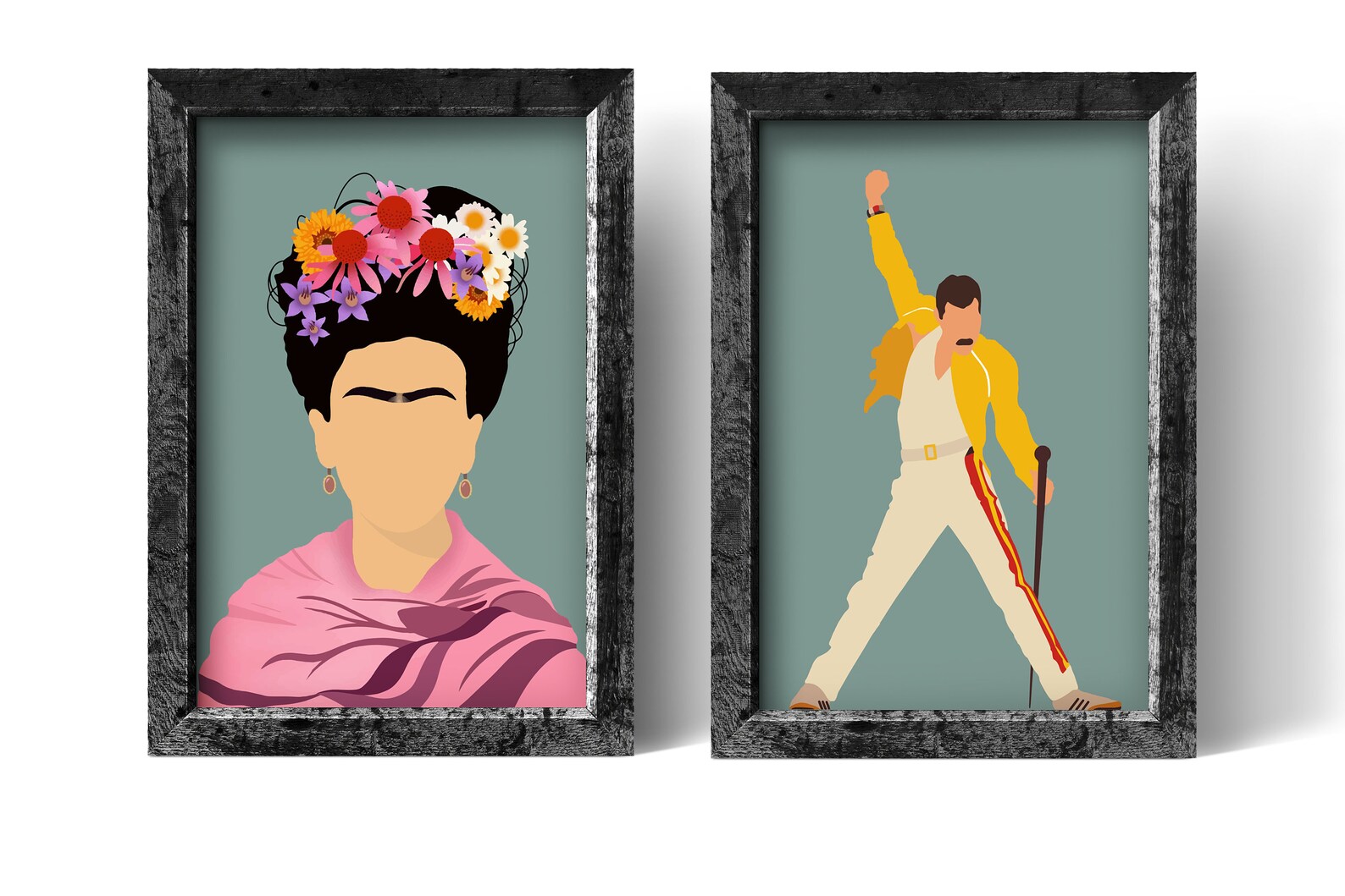 Celebrity Famous Artist Wall Art Set Of 2 Minimalist Etsy