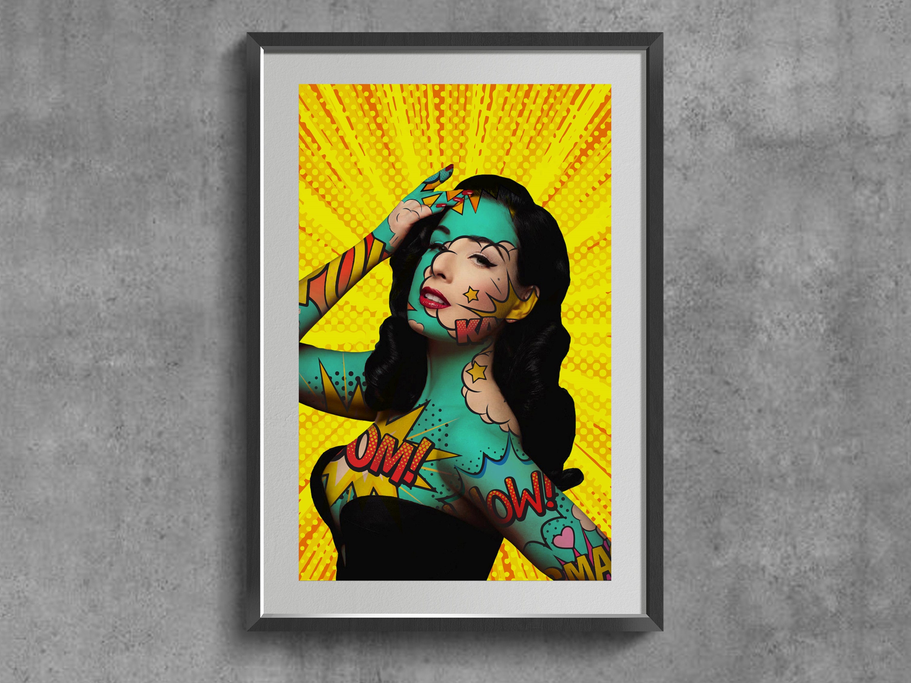 Dita Von Teese Pop Art Canvas Print, American Fashion Model Wall