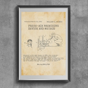 The Funnest Patents Poster - Vintage-inspirierter Druck für einzigartige und humorvolle Wanddekoration.